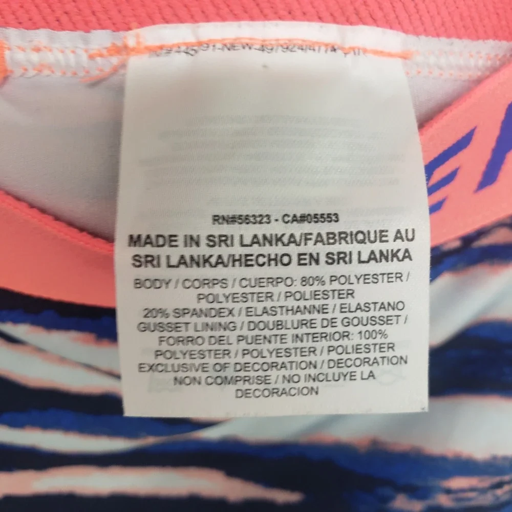 Nike Pro Abstract Zebra Stripe Capri Leggings Women M Blue Neon Pink Dri-FIT